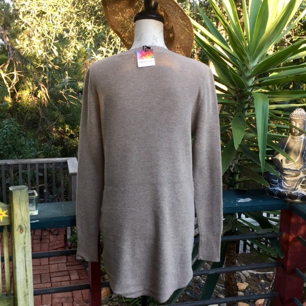 New! Taupe Long Knit Sweater - Picture 6 of 6